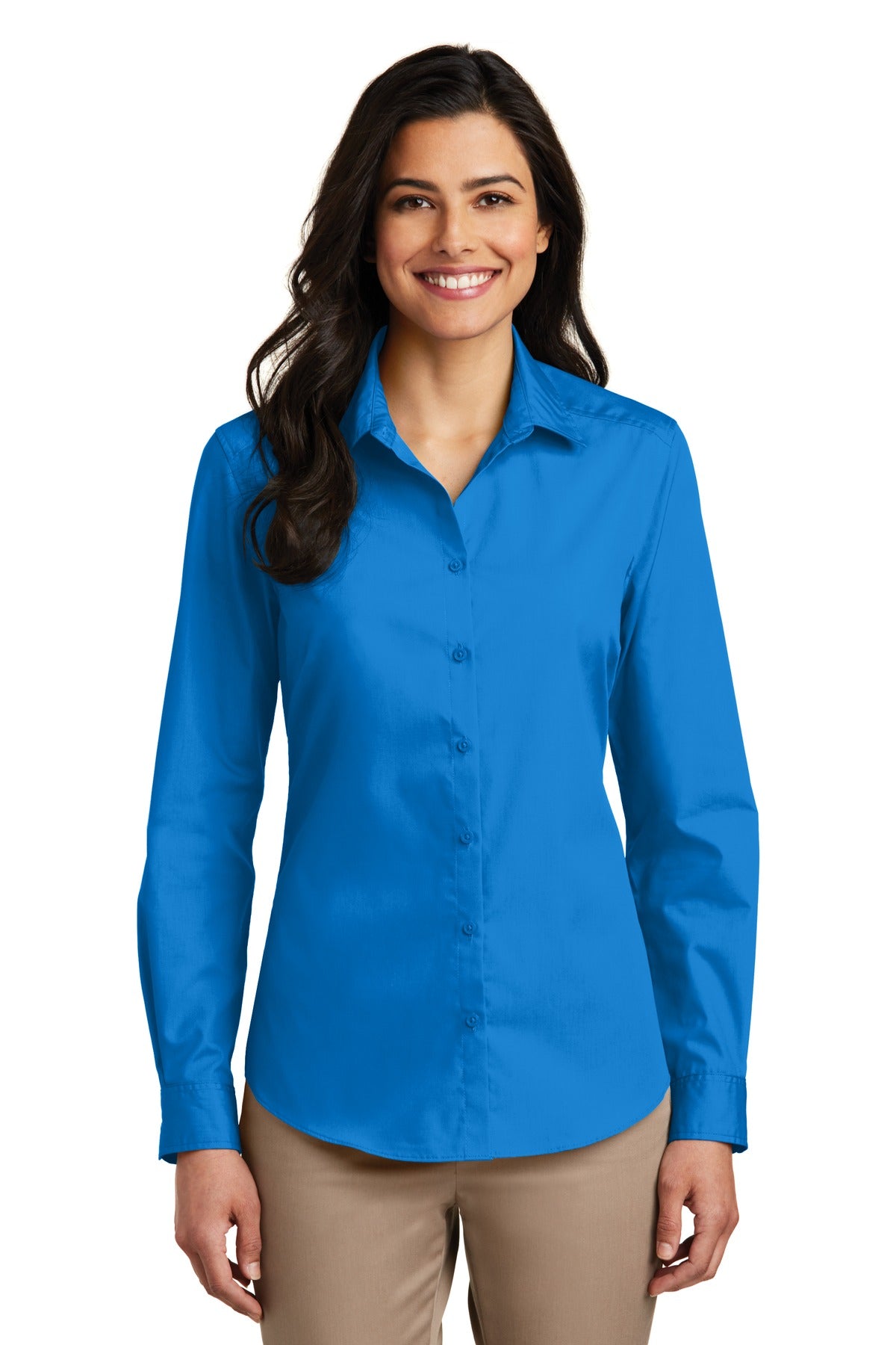 Port Authority® Women's Long Sleeve Carefree Poplin Shirt