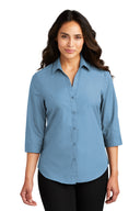 Camisa de popelina sin preocupaciones de 3/4 de manga para mujer Port Authority®