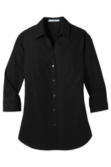 Port Authority® Women's 3/4-Sleeve Carefree Poplin Shirt