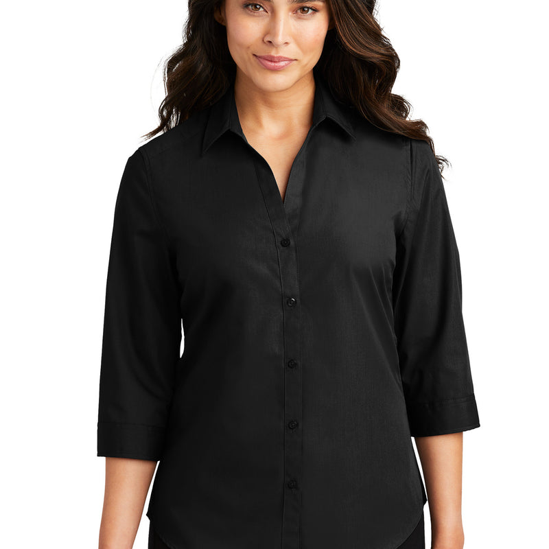 Port Authority® Women's 3/4-Sleeve Carefree Poplin Shirt