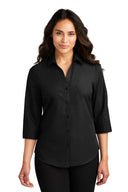 Camisa de popelina sin preocupaciones de 3/4 de manga para mujer Port Authority®