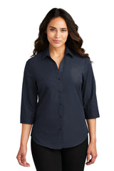 Port Authority® Women's 3/4-Sleeve Carefree Poplin Shirt