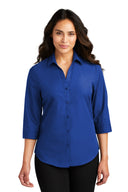 Camisa de popelina sin preocupaciones de 3/4 de manga para mujer Port Authority®