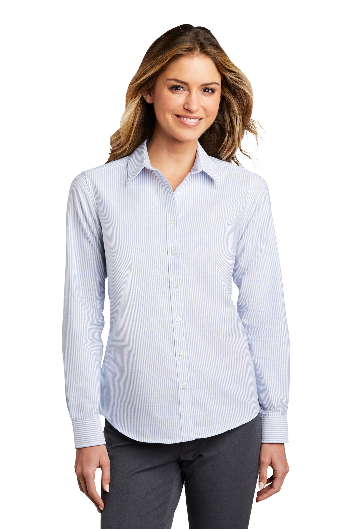 Port Authority ® Women's SuperPro ™ Oxford Stripe Shirt