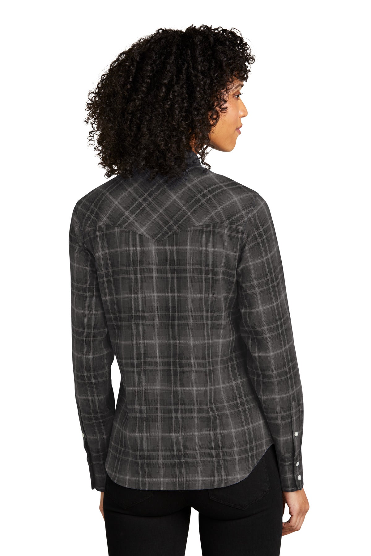 Port Authority® Women's Long Sleeve Ombre Plaid Shirt