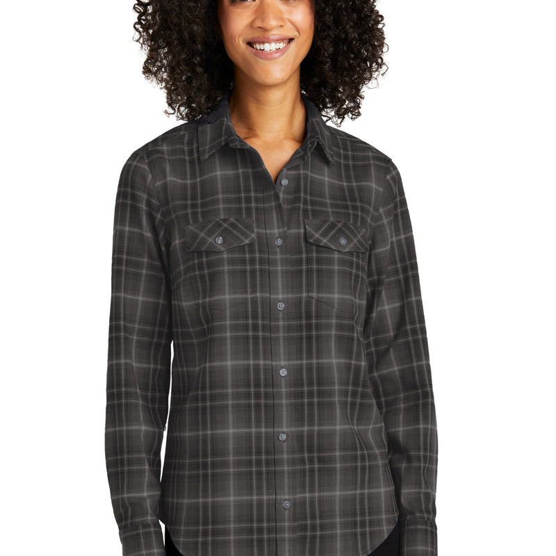Port Authority® Women's Long Sleeve Ombre Plaid Shirt