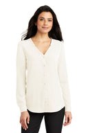 Women's Long Sleeve Button-Front Blouse