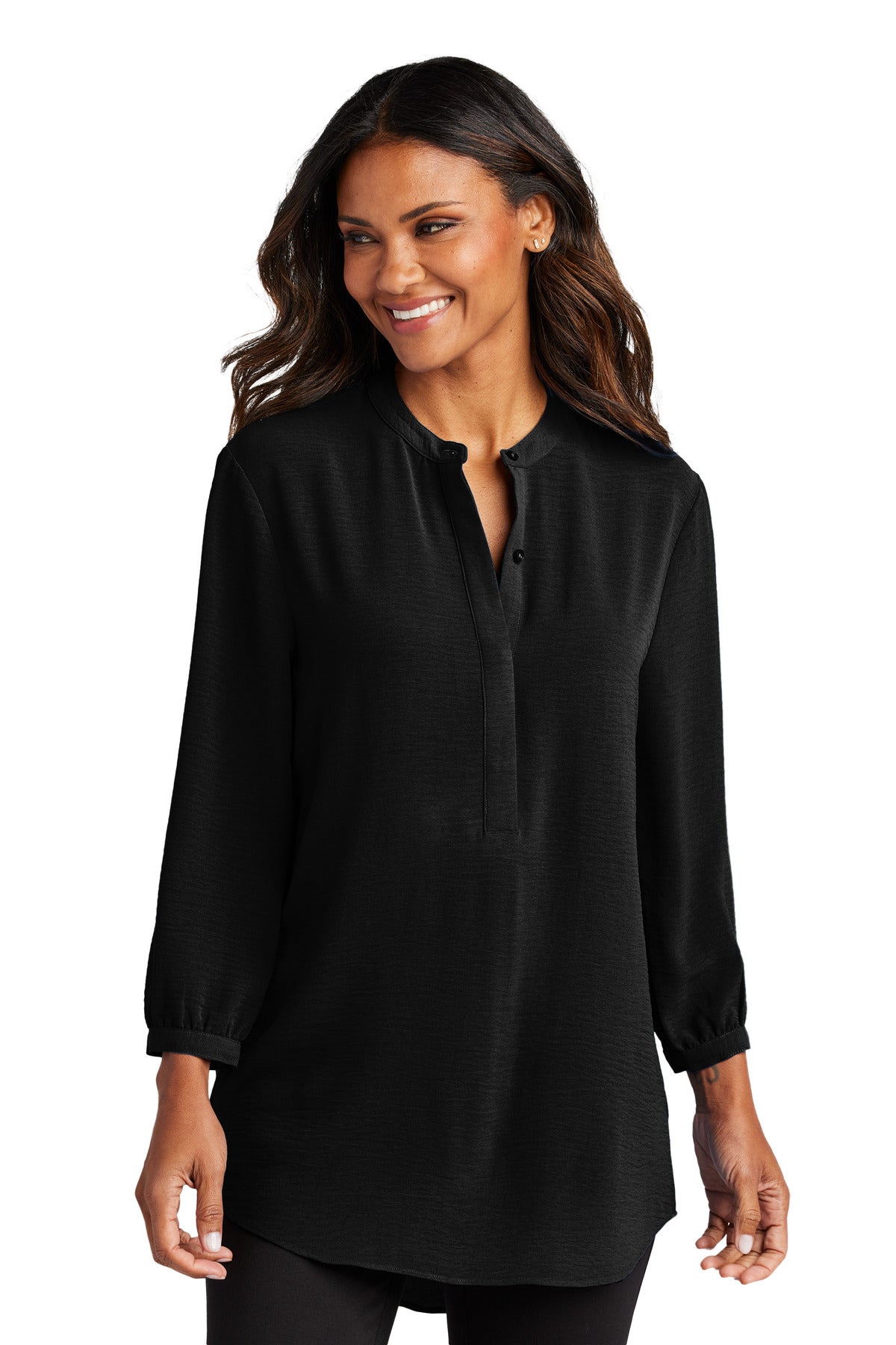 Port Authority® Women's 3/4-Sleeve Textured Crepe Tunic