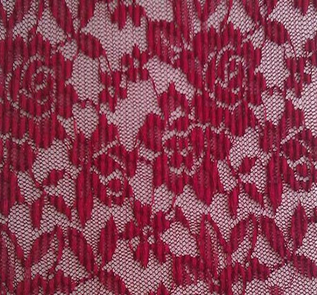 Lace Regina Red Lace Fabric - Red, 57/58" Width