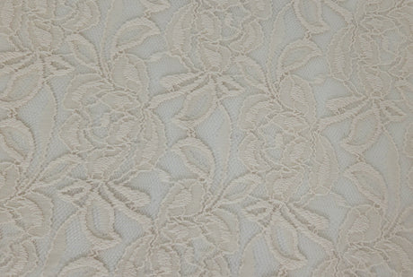 Floral Lace Cream Polyester Fabric