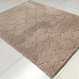 Soft Cozy Fuzzy Faux Fur Area Rug - Brown Clover Pattern, 5' X 7' (1 Rug)