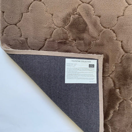 Soft Cozy Fuzzy Faux Fur Area Rug - Brown Clover Pattern, 5' X 7' (1 Rug)