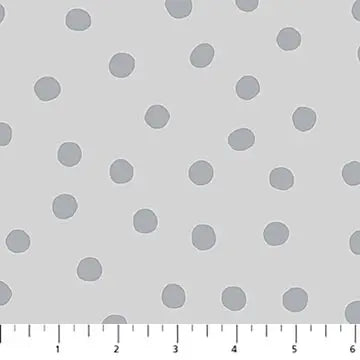 Cotton Print Large Dots Gray Fabric 44/45"