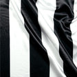 Black White Stripe 1″ inch Satin Fabric