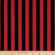 1/2″ Half Inch Black and Red Stripes Poly Cotton Fabric,