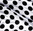 1/2″ half inch Black Polka Dot on White Background Satin Fabric