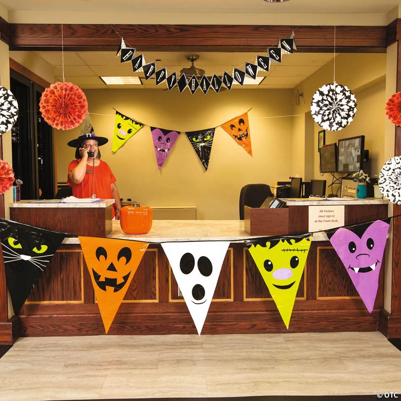 Large Character Plastic Pennant Banner Halloween Decoration