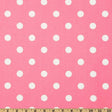 1/4″ Quarter inches White Polka Dot on Pink Poly Cotton Fabric,