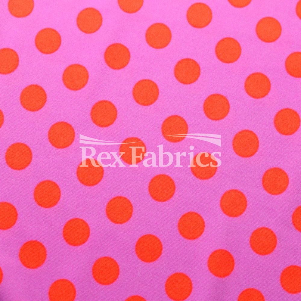 E-Z Dots Matte Nylon Spandex Fabric - Multicolor Polka Dots, 58/60" Width (1 Yard)