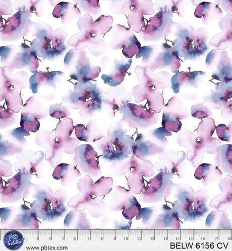 Cotton Wideback Fabric Lavender Purple Floral Butterfly Belle 108"