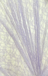 Lavender Stretch Lace Nylon Spandex Fabric - Shimmery Floral Lace, Lavender, 58/60" Width (1 Yard)