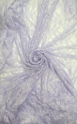 Lavender Stretch Lace Nylon Spandex Fabric - Shimmery Floral Lace, Lavender, 58/60" Width (1 Yard)