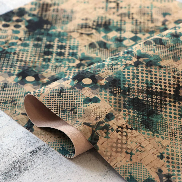 Cork Fabric Layered Grunge 1/2 Yard