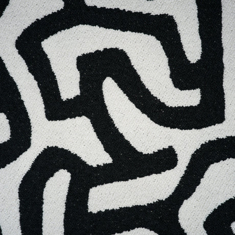 Polyester Upholstery Fabric by the Yard - Lea Tuxedo Modern Pattern
