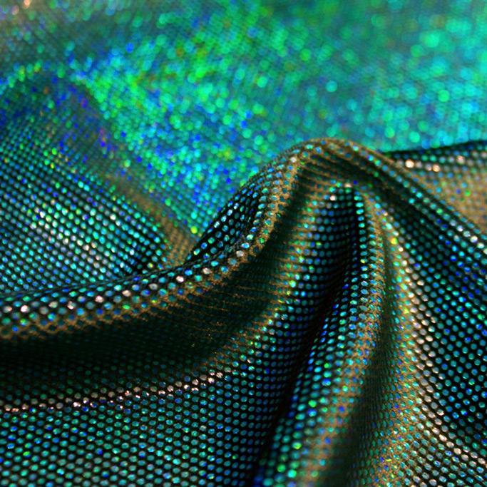Legacy Foiled Stretch Velvet Fabric - Holographic Foil, 4-Way Stretch, 56" Width (1 Yard)