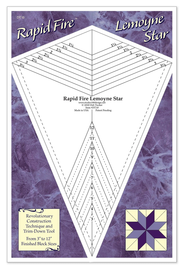Acrylic Lemoyne Star Ruler Quilting Template