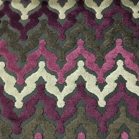 Cut Velvet Upholstery Fabric Presley Chevron Pattern