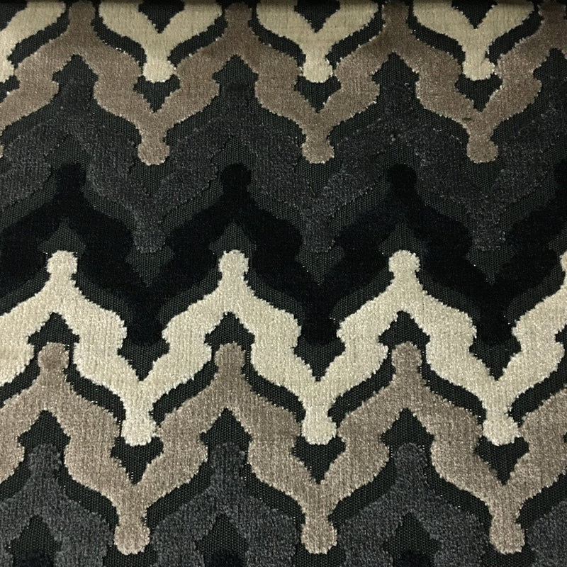 Cut Velvet Upholstery Fabric Presley Chevron Pattern