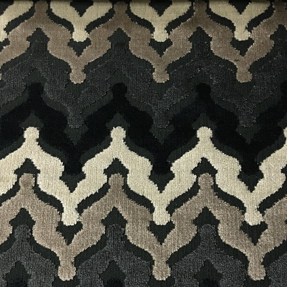 Cut Velvet Upholstery Fabric Presley Chevron Pattern