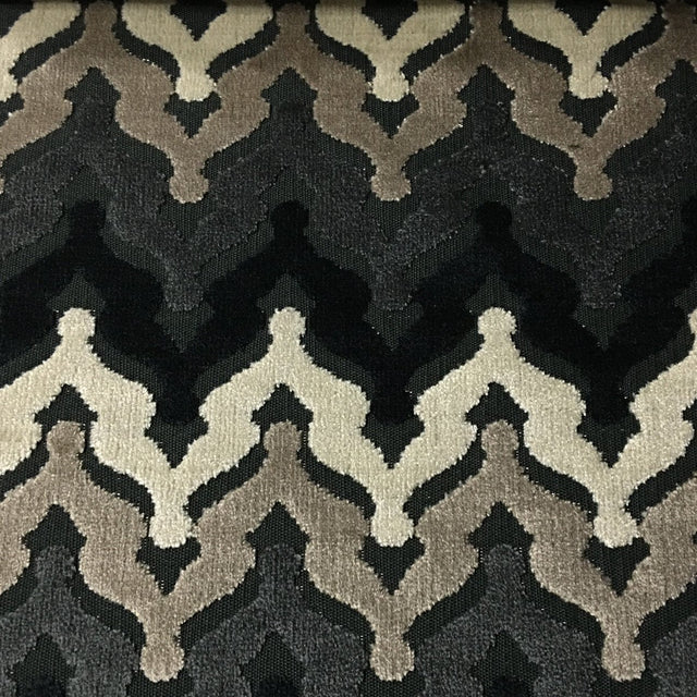 Cut Velvet Upholstery Fabric Presley Chevron Pattern