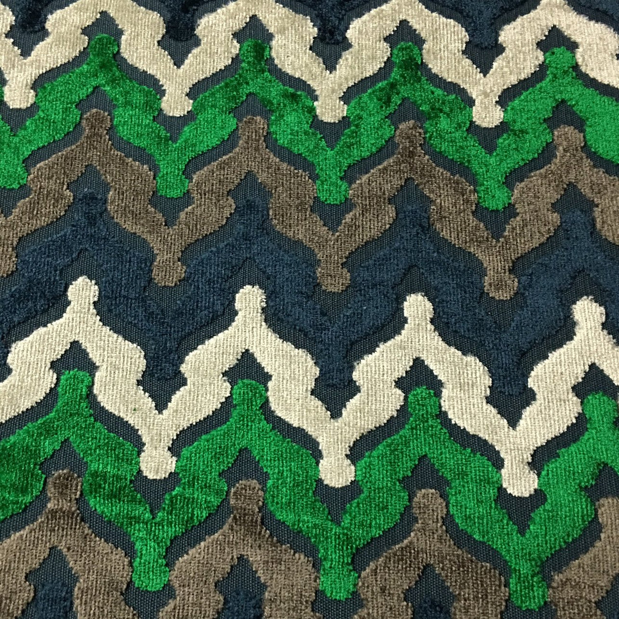 Cut Velvet Upholstery Fabric Presley Chevron Pattern