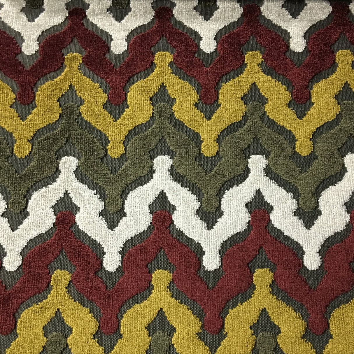 Cut Velvet Upholstery Fabric Presley Chevron Pattern