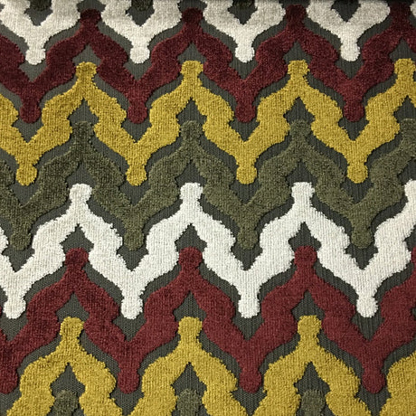 Cut Velvet Upholstery Fabric Presley Chevron Pattern