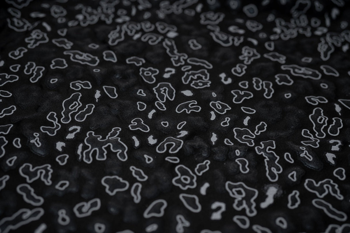 Foil Printed Spandex Leopard Black