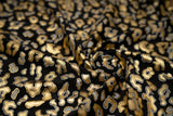 Foil Printed Spandex Leopard Black