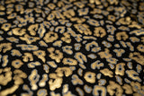 Leo Party Foil Printed Spandex Fabric - Black Leopard Foil Print, 56" Width (1 Yard)