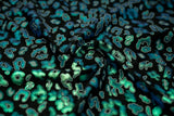 Leo Party Foil Printed Spandex Fabric - Black Leopard Foil Print, 56" Width (1 Yard)