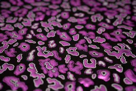 Foil Printed Spandex Leopard Black