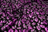 Leo Party Foil Printed Spandex Fabric - Black/Multicolored Leopard Foil Print, 56" Width (1 Yard)