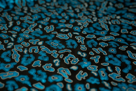 Foil Printed Spandex Leopard Black
