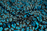 Leo Party Foil Printed Spandex Fabric - Black Leopard Foil Print, 56" Width (1 Yard)