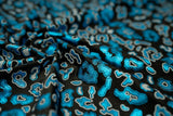 Leo Party Foil Printed Spandex Fabric - Black Leopard Foil Print, 56" Width (1 Yard)