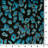 Leo Party Foil Printed Spandex Fabric - Black Leopard Foil Print, 56" Width (1 Yard)