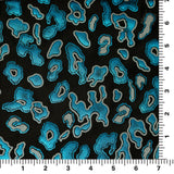 Leo Party Foil Printed Spandex Fabric - Black/Multicolored Leopard Foil Print, 56" Width (1 Yard)