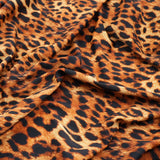 Leopard Spotted Safari Printed Nylon Spandex Fabric - Leopard Print, Blue, 55/56" Width (1 Yard)