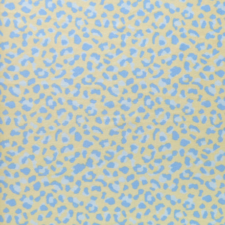 Swim Knit Periwinkle Light Blue Leopard on Light Yellow